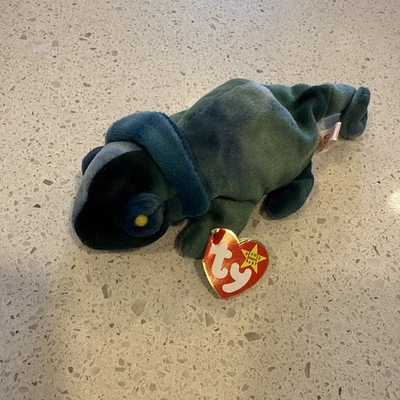 Juguete Ty Beanie Baby Rainbow The Iguana Chameleon Foto 1 de 4