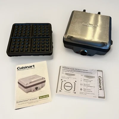 Gofrera belga Cuisinart WAF300 1200 W - plateada con panqueques probada/funciona Foto 1 de 4