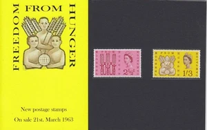 GB 1963 FREEDOM FROM HUNGER PRIVATE PRESENTATION PACK SPECIAL LIMITED DESIGN RAR - Imagen 1 de 6