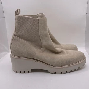 Dolce Vita Light Tan Suede Leather Ankle Boots Shoes Platform Womens 10 - Picture 1 of 15