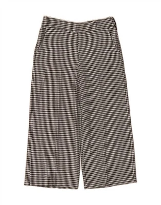 ZARA Womens High Waist Cropped Trousers Small W26 L25 Black Houndstooth DO65 - Image 1 of 3