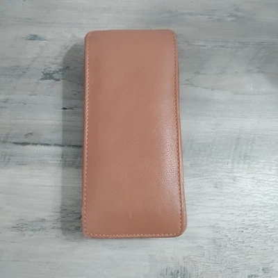 Estuche de cinturón de cuero tostado Levenger bolsa funda vertical con bloc de notas 6,5" x 3" Foto 1 de 4