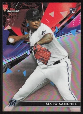 2021 Topps Finest Rose Gold Refractor #47 Sixto Sanchez /75 Miami Marlins - Image 1 of 2