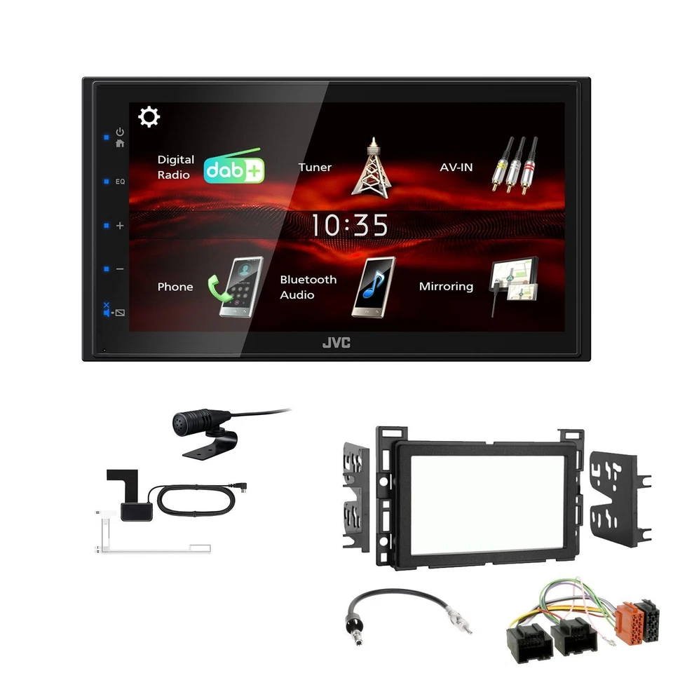 JVC KW-M180DBT 2DIN DAB+ Autoradio für Chevrolet HHR 2006-2010 schwarz - Bild 1 von 4