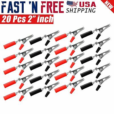 20 Pcs Electrical Test Clamps Metal Alligator Clips With Red & Black Handle Bulk • 6.99$