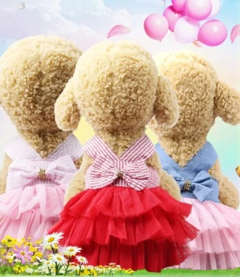 Small Pet Puppy Cat Dog Lace Princess Summer Tutu Dress Skirt Clothes Apparel - Image 1 of 4