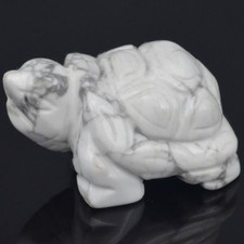 2" Turtle Tortoise Natural Stone white Howlite Turquoise Crystal Healing Decor