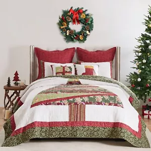 Greenland Home Christmas Tree Cotton Quilt Set, 3-Piece Full/Queen, Holiday - Picture 1 of 7