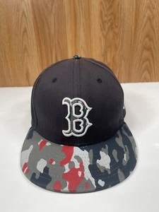 New Era 59 Hat Mens M/L Boston Red Sox StrapBack Flat Bill Cap One Size Fit All - Picture 1 of 12