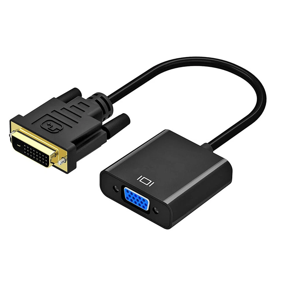 DVI Stecker VGA Buchse Adapter Digital Analog Konverter Kabel DVI-D 24+1 Stecker - Bild 1 von 4
