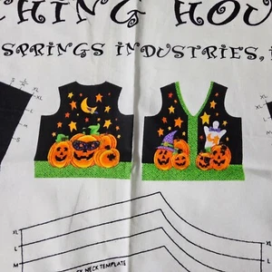 Springs Industries Witching Hour Vest Fabric Halloween Sewing Pattern - Picture 1 of 6