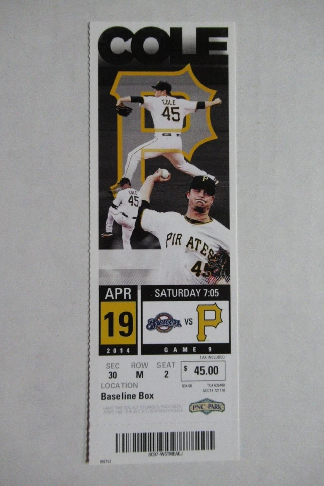 Boleto completo Piratas vs Cerveceros de Pittsburgh 19/04/2014 ~ Ryan Braun (2 horas) Foto 1 de 1