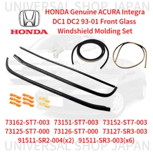 Juego de molduras de parabrisas de vidrio delantero HONDA Genuino ACURA Integra DC1 DC2 93-01 OEM - Imagen 1 de 1