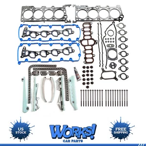 Fits 1997 98 99 Ford F-150 4.6L Head Gasket Set Timing Chain Bolts Kit HS54232D - Picture 1 of 5