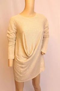 Nwt Theory Calvana Galaxy Ivoire Métal Pur Clair Pull Tunique Haut S - Picture 1 of 6
