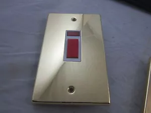 VOLEX TRADITIONAL BRASS DOUBLE POLE 45A NEON COOKER SWITCH PART NO. DEC445 - Picture 1 of 3