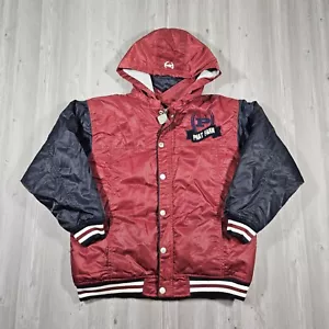 Giacca vintage Phat Farm Varsity uomo media rossa puffer felpa con cappuccio colorblock anni 2000 Y2K - Foto 1 di 13