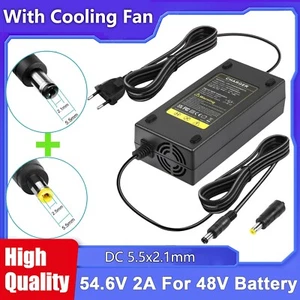 54,6V 2A Ladegerät für 48V Lithium-Ionen (Li-Ion) E-Bike-Batterien 5,5x2,1/2,5mm - Bild 1 von 10
