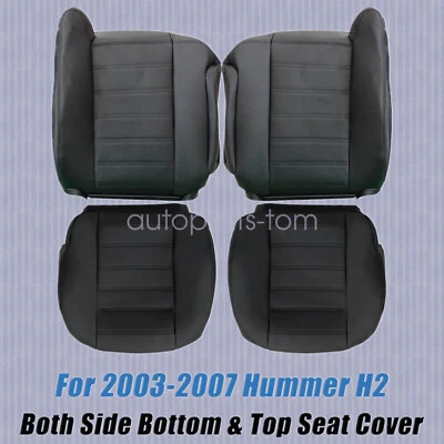 Cubierta de asiento de cuero negra para 2003 2004 2005 2006 2007 Hummer H2 SUV SUT Foto 1 de 4