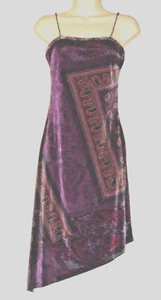 Womens Vintage Sexy Purple Print Chain Straps Evening Party Fun Dress Sz M - Picture 1 of 5