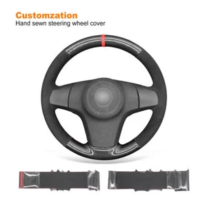 Cubierta de volante de gamuza de fibra de carbono cosida a mano para Chevrolet Niva Opel Corsa - Imagen 1 de 11
