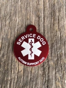 Large Personalized Aluminum Autism Service Dog Pet ID Tag MADE IN USA EMAIL INFO - Picture 1 of 1