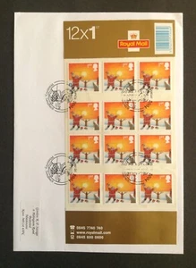 GB 02/11/2004 Weihnachten 12x1. Einzelhandel Briefmarkenheftchen auf Umschlag, Winterley S/H/S - Bild 1 von 1