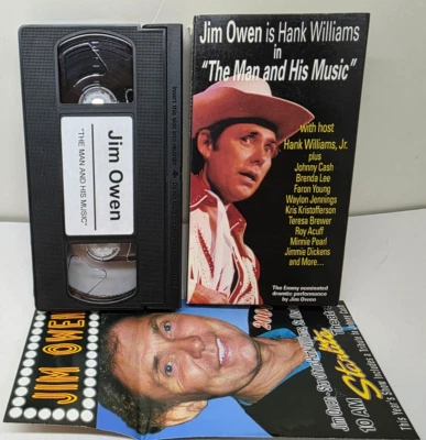 (Autographed) Jim Owen is Hank Williams In The Man And His Music VHS Tape Foto 1 de 4