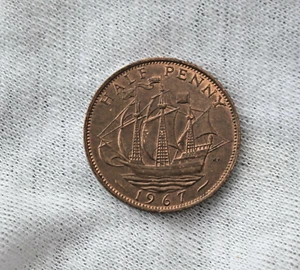 1967 Half Penny Great Britain Circulated - Picture 1 of 2