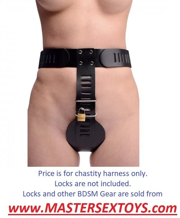 Cinturón de castidad femenino de cuero estricto bondage BDSM negro BDS&M S&M subesclavo mujeres Foto 1 de 4