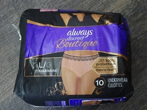 Always Discreet Boutique Incontinence Underwear, postpartum LARGE 10 Ct - Picture 1 of 3