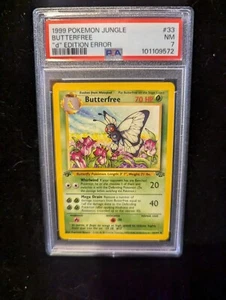 1999 pokemon Jungle #33 Butterfree D edition error psa 7 - Picture 1 of 2