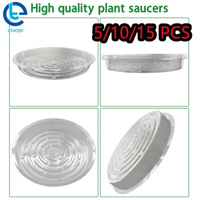 5/10/15Pcs 6/8/10/12Inch Plastic Clear Thick Sturdy Plants Saucer Drip Trays - Image 1 of 4