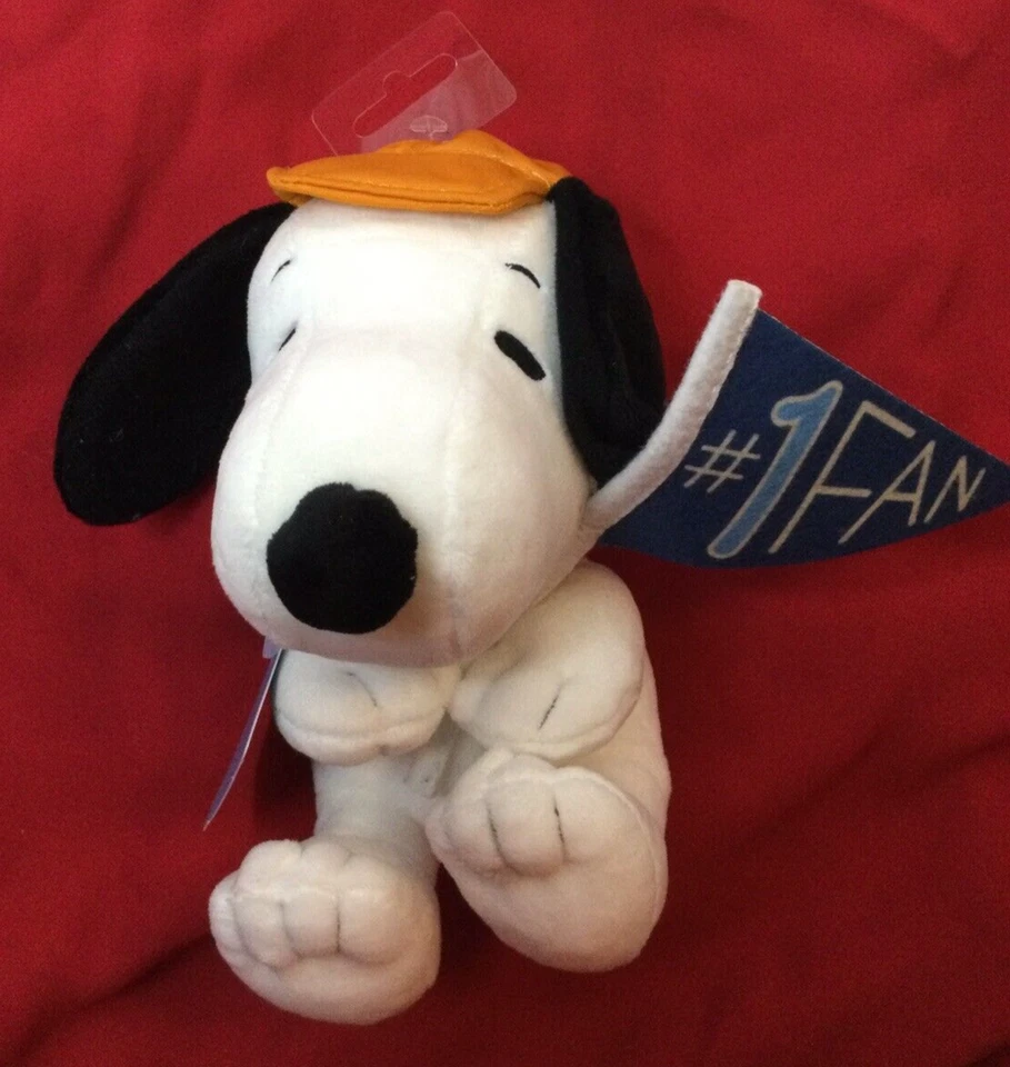 Snoopy Peanuts Hallmark Plush Stuffed Animal Beagle #1 Fan Pennant Flag 7"