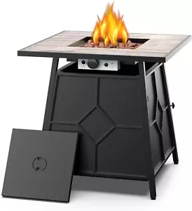 Outdoor Patio 28'' Propane Fire Pit Table, 50000 BTU Gas Fire Table with Weather - Picture 1 of 7