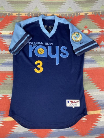 Tampa Bay Devil Rays Evan Longoria Authentic Turn Back the Clock Jersey sz 44 L Cover