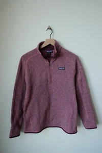 A+ Patagonia Better Sweater 1/4 Zip Pullover Jacket Coat Medium Pink Fleece - Picture 1 of 3