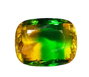 84 Ct Doublet Glass Stone Multi Color Tourmaline Cushion Stone Loose Gemstone - Picture 1 of 6