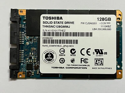 Toshiba THNSNC128GMMJ 1.8" 128GB Micro SATA SSD 3Gb/s MLC SSD For SONY HP Laptop - Image 1 of 3