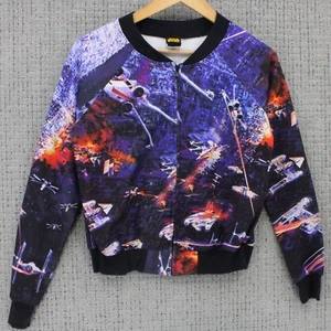 Star Wars Bomber Jacket Womens S Full Zip Millennium Falcon All Over Print - Picture 1 of 10