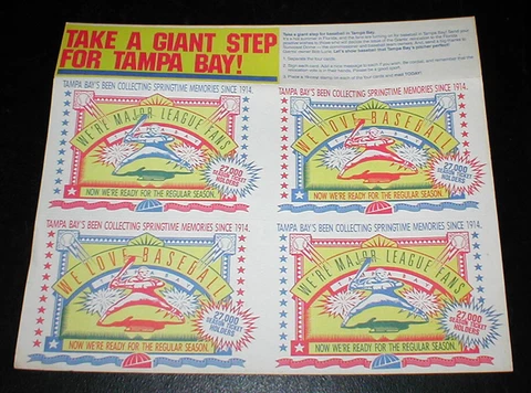 Rare TAMPA BAY BASEBALL UNUSED POSTCARDS Giants Relocation MLB 1992 Devil Rays Cover