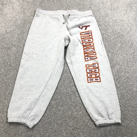 Virginia Tech Hokies Sweatpants Women XL Gray Warm Ups Joggers Spell Out Ladies Cover
