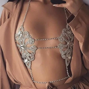 Sethain Fashion Body Chain Bra Gold Colour New - Picture 1 of 6