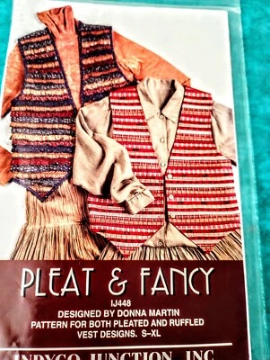 Indygo Junction "Pleat & Fancy" Vest UNCUT Sewing Quilt Pattern 2 Designs - Image 1 of 3