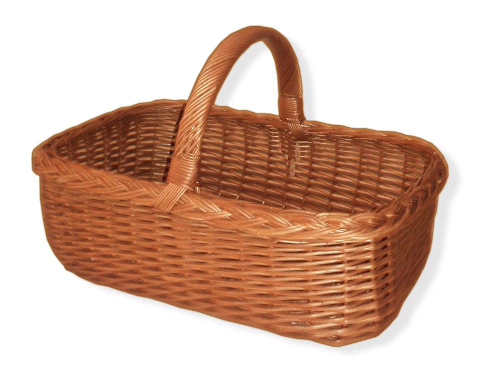 Einkaufskorb, Vollweide, Weidenkorb, Picknickkorb, 40x30x15cm - Bild 1 von 1