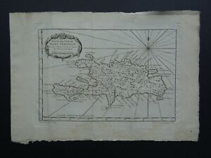 1758 Atlas BELLIN map  HISPANIOLA - Dominican Republic - Haiti - Saint Domingue