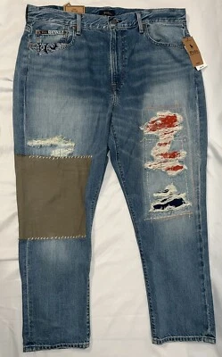 Pantalones de mezclilla Polo Ralph Lauren para mujer ajustados boyfriend retazos talla 32 nuevos con etiquetas Foto 1 de 4