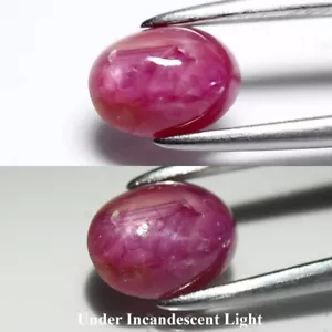💎 0.73ct 6x4.5mm Oval Cabochon Pinkish Red 6 Ray Star Ruby - Heated, Africa Gem - Picture 1 of 11