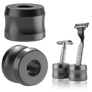 Soporte de afeitadora de seguridad - Soporte de afeitado de aleación de aluminio para hombre para encimeras de baño - Imagen 1 de 11