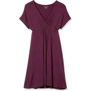 Amazon Essentials Women's Surplice Dress, Size: Small, Burgundy Color - Picture 1 of 4